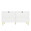 Miniatyrbillede 11 af 11: Rootz White skænk - Buffetskab - Opbevaringsenhed - Elegant design, let rengøring, MDF, 152 cm x 40 cm x 75 cm