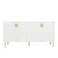 Miniatyrbillede 1 af 11: Rootz White skænk - Buffetskab - Opbevaringsenhed - Elegant design, let rengøring, MDF, 152 cm x 40 cm x 75 cm