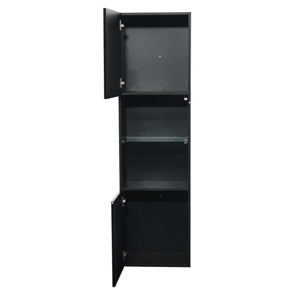 Vitrineskab 45x35x160 cm - med 2 tilslutninger - med LED-belysning - 1 glashylde - sort