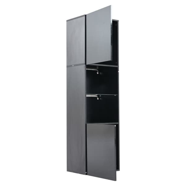 Vitrineskab 45x35x160 cm - med 2 tilslutninger - med LED-belysning - 1 glashylde - sort
