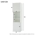 Miniatyrbillede 4 af 11: Vitrineskab 45x35x160 cm - med 2 tilslutninger - med LED-belysning - 1 glashylde - hvid