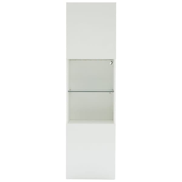 Vitsaappi 45x35x160 cm - 2 liitännällä - LED-valaistuksella - 1 lasihylly - valkoinen
