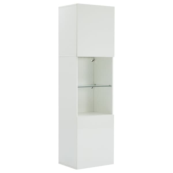 Vitsaappi 45x35x160 cm - 2 liitännällä - LED-valaistuksella - 1 lasihylly - valkoinen
