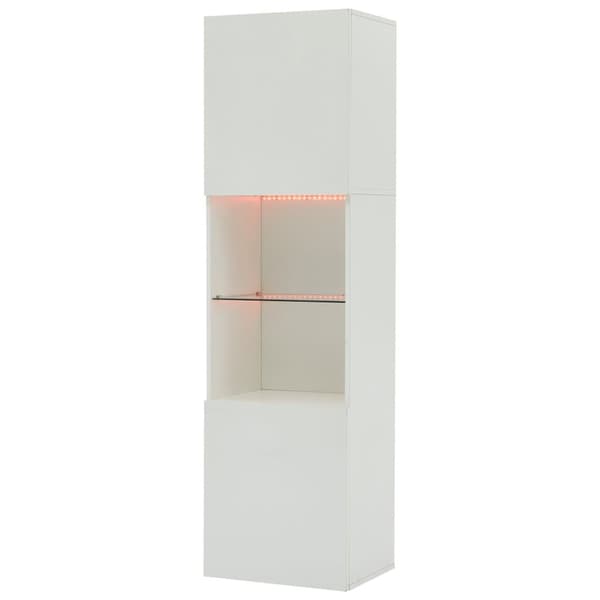Vitsaappi 45x35x160 cm - 2 liitännällä - LED-valaistuksella - 1 lasihylly - valkoinen