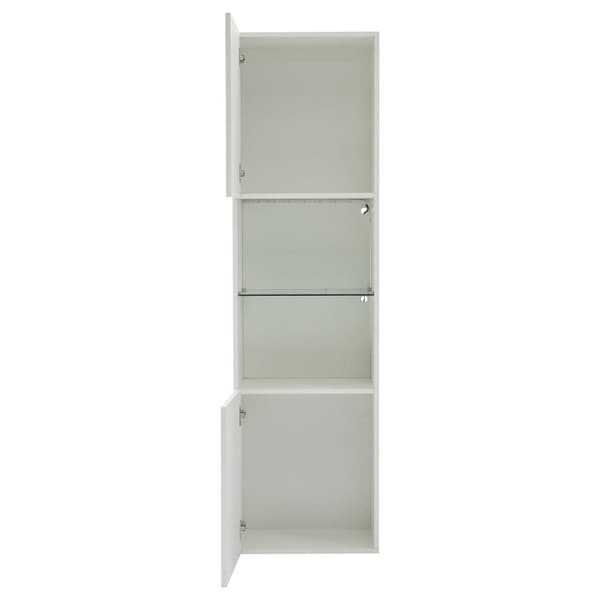 Vitsaappi 45x35x160 cm - 2 liitännällä - LED-valaistuksella - 1 lasihylly - valkoinen