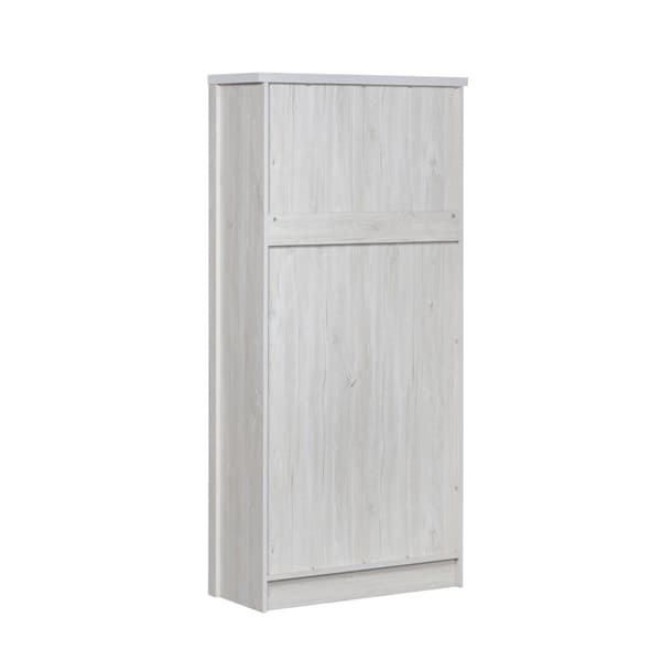 Moderni highboard 80x34x171 cm – puinen ilme lasiovilla, 3 laatikolla ja kuparikahvoilla, tyylikäs säilytystila olohuoneeseen, toimistoon ja eteiseen