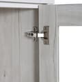 Pikkukuva 10 / 11: Moderni highboard 80x34x171 cm – puinen ilme lasiovilla, 3 laatikolla ja kuparikahvoilla, tyylikäs säilytystila olohuoneeseen, toimistoon ja eteiseen