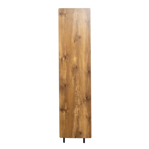 Säilytyskaappi lasilla, musta puun ilme, 180 x 44 x 40 cm – LED-valaistuksella ja 2 laatikolla