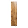 Pikkukuva 10 / 11: Säilytyskaappi lasilla, musta puun ilme, 180 x 44 x 40 cm – LED-valaistuksella ja 2 laatikolla