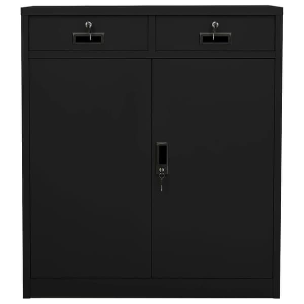 Dokumentskåp svart 90x40x102 cm stål