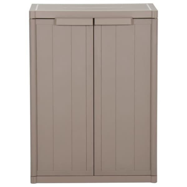 Förvaringsskåp för trädgården brun 65x45x88 cm PP trälook