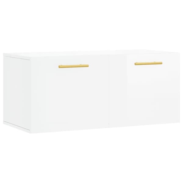Väggskåp vit högglans 80x36,5x35 cm konstruerat trä