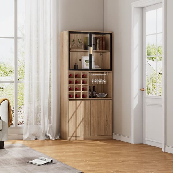 Lasiovikaappi LED-valaistuksella – 180 cm säilytyskaappi kylpyhuoneeseen, olohuoneeseen tai baarikaappiin