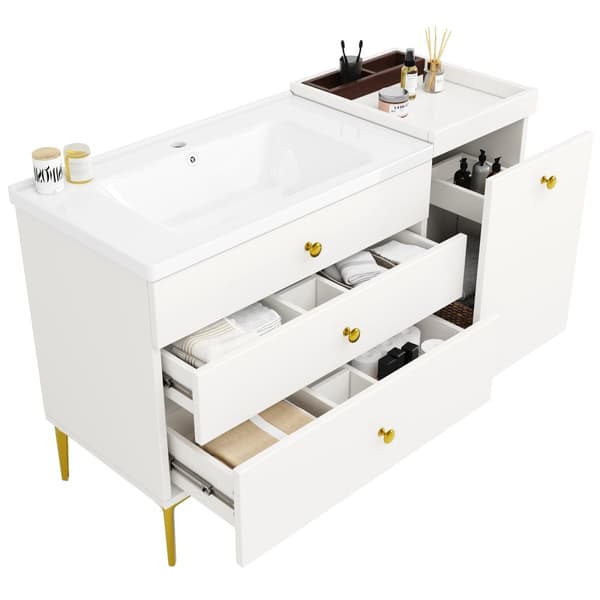 Allaskaappi pesualtaalla 120×47,5×80 cm – Modernit kylpyhuonekalusteet, alakaappi kylpyhuoneeseen/eteiseen/eteiseen, tyylikäs muotoilu