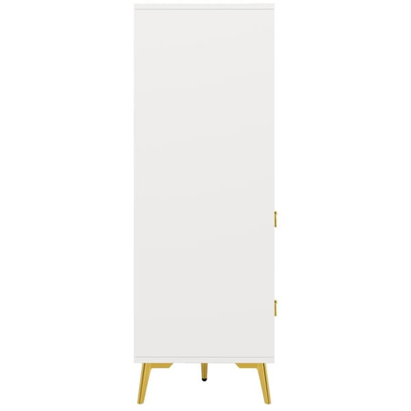 Köksförvaringsskåp 100×50×140 cm – Modernt skafferi med vikdörrar, vit sideboard för kök, matsal eller vardagsrum, multifunktionell förvaring