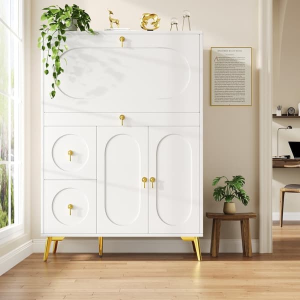 Köksförvaringsskåp 100×50×140 cm – Modernt skafferi med vikdörrar, vit sideboard för kök, matsal eller vardagsrum, multifunktionell förvaring