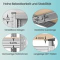 Pikkukuva 5 / 6: Rootz 2 Set Heavy Duty Storage -hylly - Varaston hyllyt - Autotalliorganisaatio - Ruostekestävä teräs - 40 cm x 90cm x 180cm