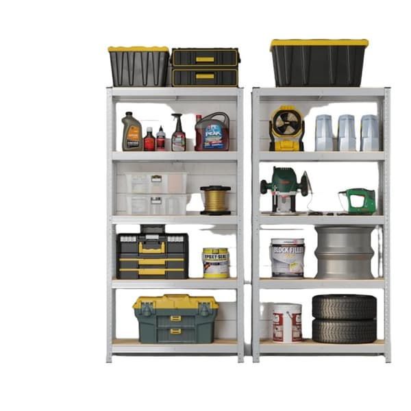 Rootz 2 Set Heavy Duty Storage -hylly - Varaston hyllyt - Autotalliorganisaatio - Ruostekestävä teräs - 40 cm x 90cm x 180cm