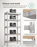 Miniatyrbillede 3 af 9: Rootz 2 Set Heavy -Duty hylde - Robust opbevaringsenhed - Industriel hylde - Max Load 875 kg - Sølvstål & MDF - 30 cm x 75 cm x 150 cm