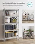 Miniatyrbillede 6 af 9: Rootz 2 Set Heavy -Duty hylde - Robust opbevaringsenhed - Industriel hylde - Max Load 875 kg - Sølvstål & MDF - 30 cm x 75 cm x 150 cm