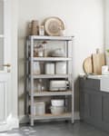 Miniatyrbillede 9 af 9: Rootz 2 Set Heavy -Duty hylde - Robust opbevaringsenhed - Industriel hylde - Max Load 875 kg - Sølvstål & MDF - 30 cm x 75 cm x 150 cm