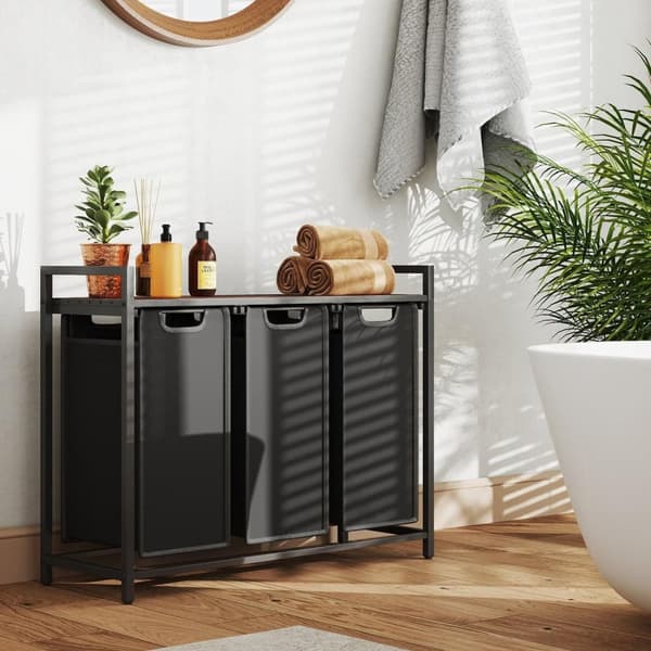 Rootz 3 Rum Vaskeri Kurv - Vaskeri Collector - Vaskeri - Rumbesparende hylder - 92,5 x 33 x 71 cm