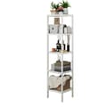 Miniatyrbillede 1 af 6: Rootz 5 -niveau badeværelse hylde - smal hylde - multifunktionel opbevaringshylde - bambus holdbarhed - 33 cm x 33 cm x 146 cm - skyhvid