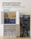 Miniatyrbillede 3 af 6: Rootz 4 -dørs opbevaringsskab - Steel Locker - Arkiveringsskab - Holdbar og rummelig - 40 x 80 x 180 cm - Matt Gray