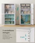 Miniatyrbillede 4 af 6: Rootz 4 -dørs opbevaringsskab - Steel Locker - Arkiveringsskab - Holdbar og rummelig - 40 x 80 x 180 cm - Matt Gray