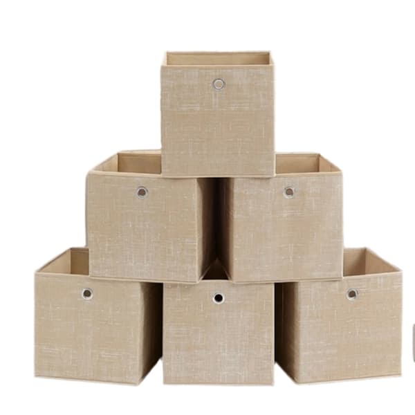 Rootz 6 -stycken lagringslådesuppsättning - Beställningsboxar - icke -vävd arrangör - rymdbesparande - 30 x 30 x 30 cm