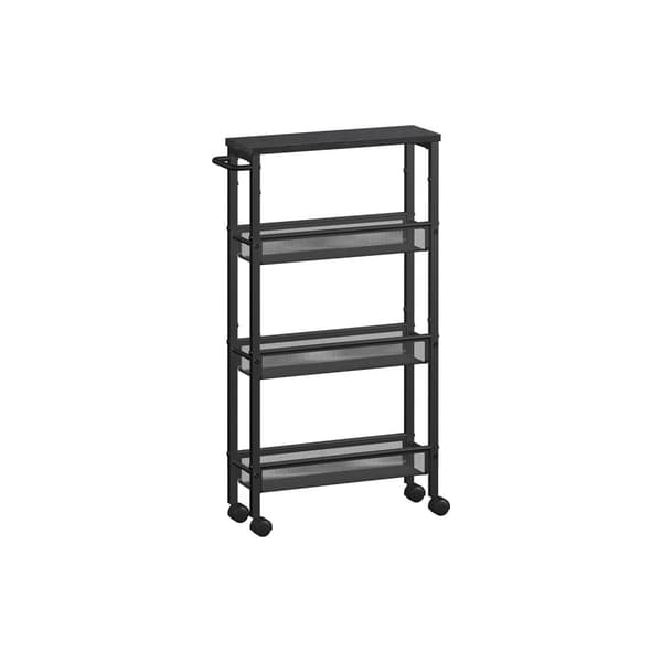 Rootz 4 -nivå Troting Trolley - Rolling Cart - Lagringsorganisatör - Träflipning - 13 x 45,4 x 77 cm