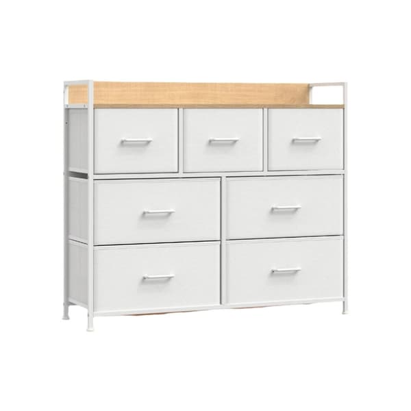 ROOTZ CHOST OF THEBLEERS - LAKET - Opbevaringsskab - Robust build - 28,5 cm x 98 cm x 85 cm - 7 skuffer Håndtag - Cloud White Oak Beige