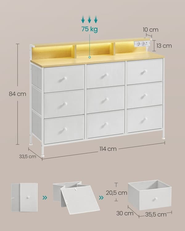 ROOTZ CHOST OF THEBLEERS - KOLLER - Opbevaringsenhed - LED -belysning - 33,5 T x 114 W x 84 H cm - Cloud White - Funktionelt design