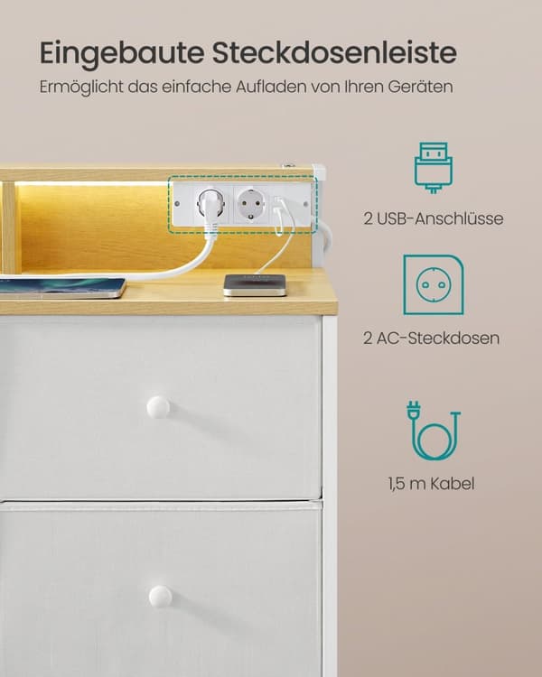 ROOTZ CHOST OF THEBLEERS - KOLLER - Opbevaringsenhed - LED -belysning - 33,5 T x 114 W x 84 H cm - Cloud White - Funktionelt design