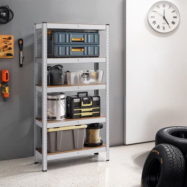 Rootz Heavy -Duty Basement -hylly - säilytyshylly - jauhekasteroitu teräs - 650 kg Max -kuorma - 30 cm x 75 cm x 150 cm