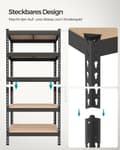 Miniatyrbillede 5 af 9: Rootz Heavy Duty Shelf - 5 Tier Storage Unit - Robust Rack - 875 kg kapacitet - Steel & MDF - 30 x 75 x 150 cm
