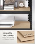 Miniatyrbillede 8 af 9: Rootz Heavy Duty Shelf - 5 Tier Storage Unit - Robust Rack - 875 kg kapacitet - Steel & MDF - 30 x 75 x 150 cm