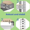 Pikkukuva 5 / 5: Rootz Heavy Duty Storage -hylly - Kohdekerros hylly - Autotalli järjestäjä - Rustiresistentti - 200 cm x 100 cm x 50 cm