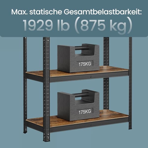 Rootz Heavy -Duty hylde - lagerhylde - kælderhylde - stabil stålstruktur - 40 cm x 90 cm x 180 cm
