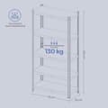 Pikkukuva 6 / 6: Rootz Heavy Dut -hylly - Basement -hylly - Varaston hylly - Teräsrunko - 150 cm x 75 cm x 30 cm - enimmäispaino 80 kg