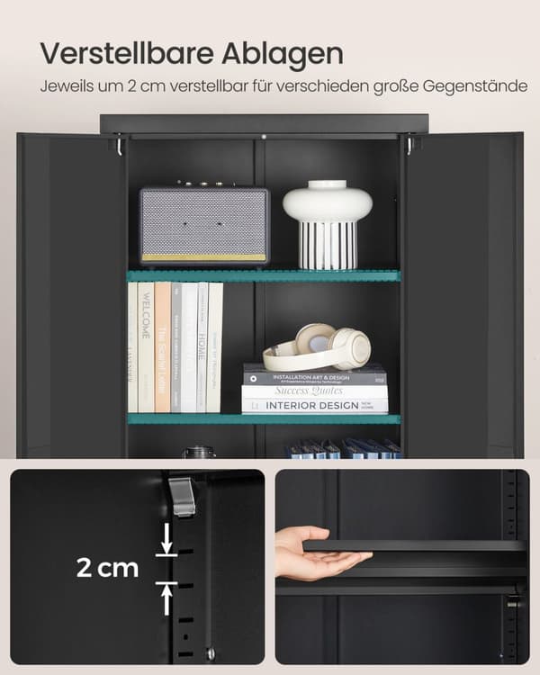 Rootz Multi -Purpose Storage Cabinet - Organizer - Shelving Unit - Høj belastningskapacitet - 40 cm x 60 cm x 180 cm