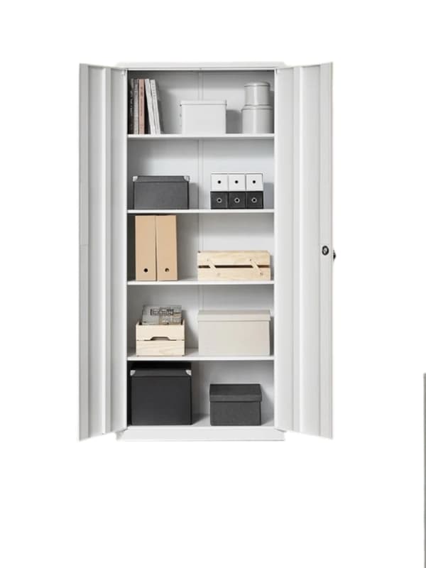 Rootz Multi -Purpose File Cabinet - förvaringsskåp - Pulvercoated Steel - Hållbar - 40x80x180cm - Matt White