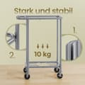 Miniatyrbillede 5 af 6: Rootz vaskeri kurv med ruller - vaskeri - vaskeri bil - dobbeltrum - stål & oxford stof - 69 cm x 29 cm x 81 cm