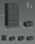 Miniatyrbild 5 av 6: Rootz Tvätt Chopper - 4 Drawer Dresser - Lagringsarrangör - Spacebesparing - 30 x 51 x 99 cm - Ebony Black Ink