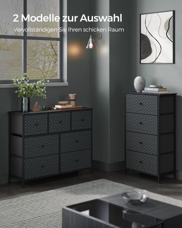 Rootz Tvätt Chopper - 4 Drawer Dresser - Lagringsarrangör - Spacebesparing - 30 x 51 x 99 cm - Ebony Black Ink