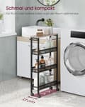 Miniatyrbild 3 av 5: Rootz Rolling Car - 4 Level Trolley - Utility Cart - Effektiv lagring - 13 cm x 45,4 cm x 77 cm - Grå -svart