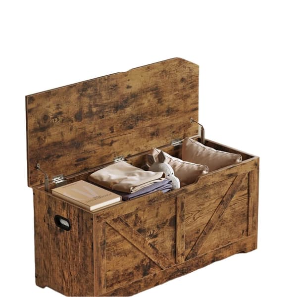 Rootz Shoe Bench - Penkki säilytystilassa - istuinrinta - Vintage Brown Elegance - 100cm x 40 cm x 46cm