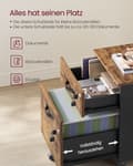 Miniatyrbillede 3 af 6: Rootz Roll Container - Låsbar opbevaringsenhed - Mobil kabinet - Brun & Black - MDF & Chipboard - 43,8 cm x 40 cm x 54,4 cm