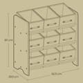 Miniatyrbillede 4 af 5: Rootz Regal Bookhelf - Storage Organizer - Space Saver - 9 Ikke -vævede stofbokse - Alsidig design - 62,5 x 29,5 x 60 cm