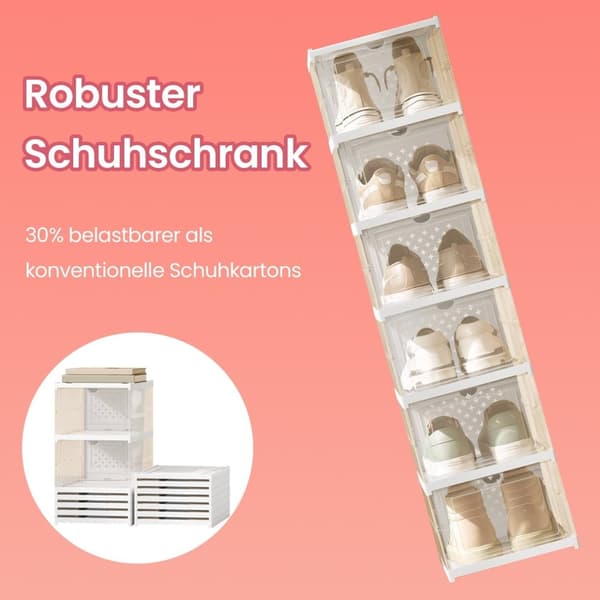 Rootz Set Shoe Cabinet - Integreret skoarrangør - 18 kasser - Rumbesparende - 35,5 cm x 25,5 cm x 105 cm